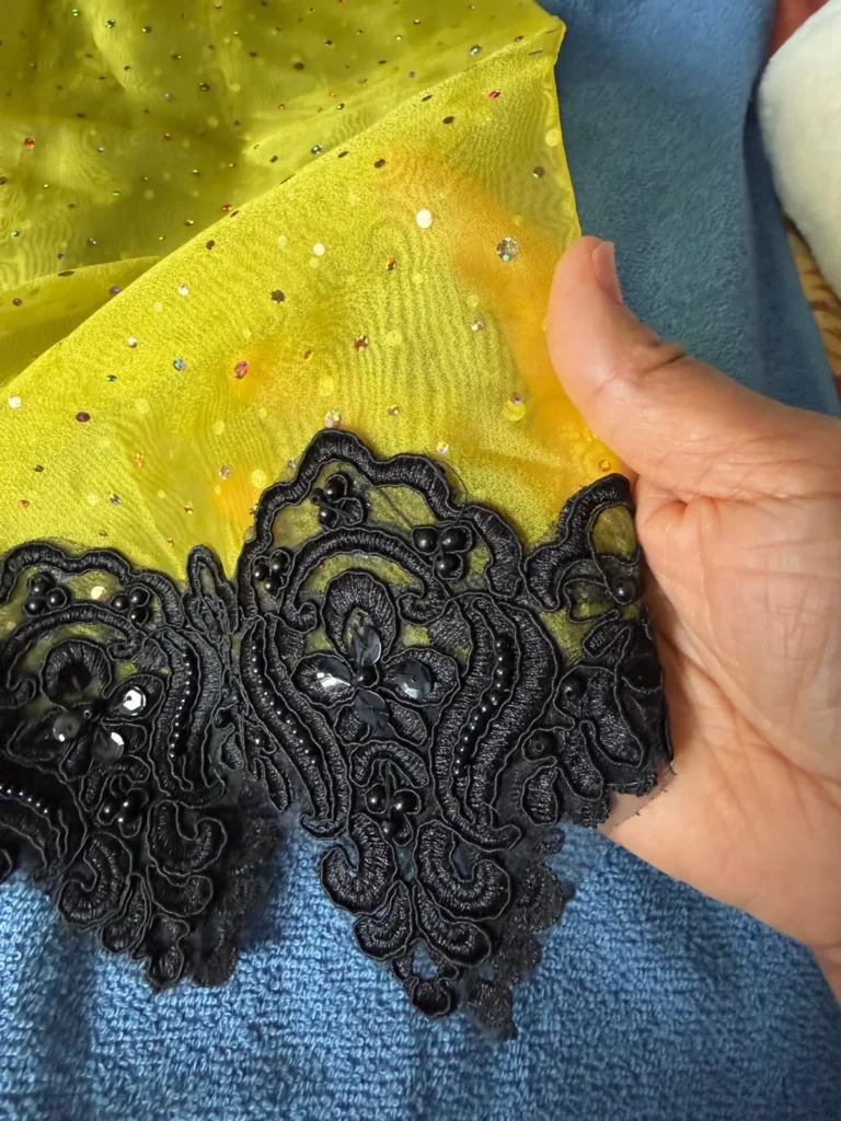 Black trim with yellow with gold specks